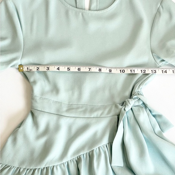 Habitual Girls | EASTER | Pastel Blue Ruffle Dress | Side Tie Waist | Size 10 - Picture 8 of 9